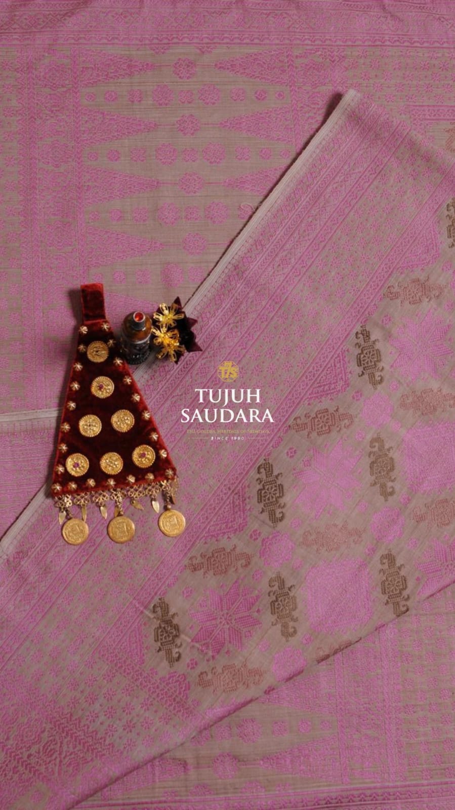 Songket bunga cina motif nampan perak bintang berante