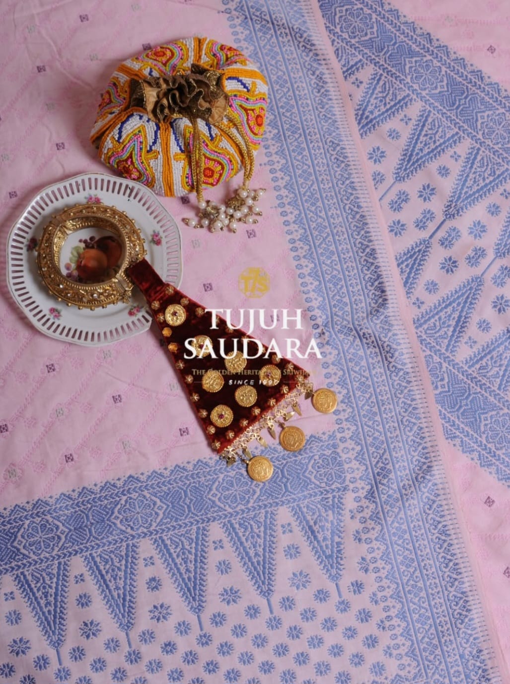 Songket bunga cina motif pulir pita