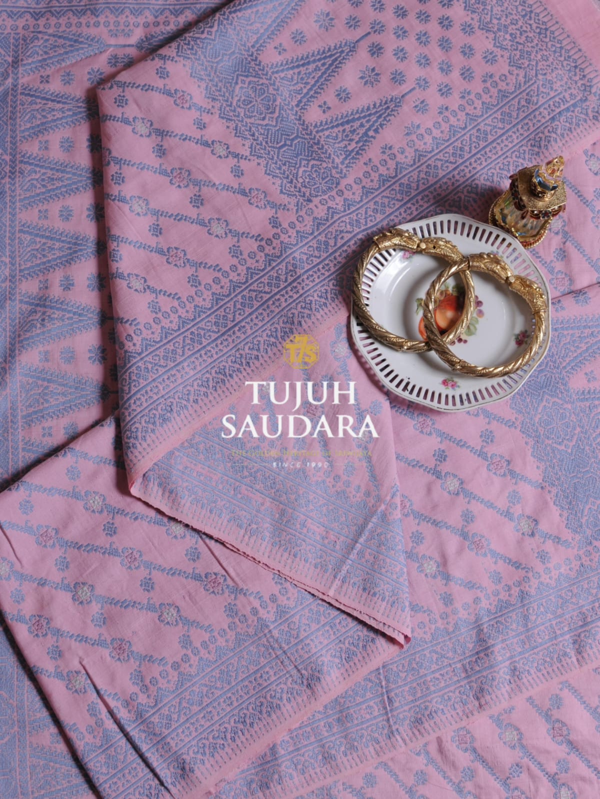 Songket bunga cina motif pulir pita